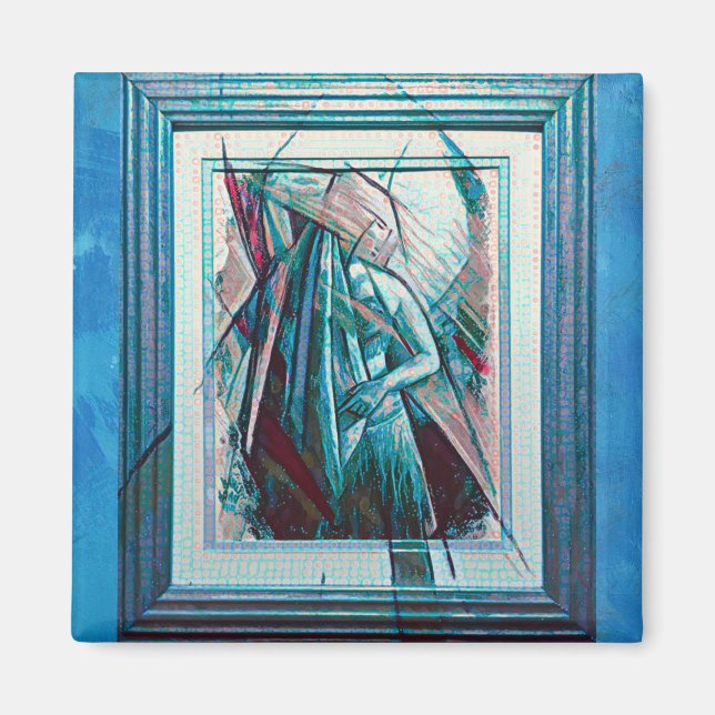 Cubist Art Deco Belly Dancer Magnet (Front)