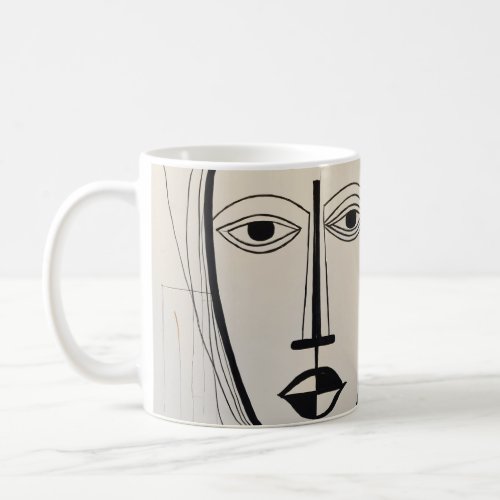 Cubist Art face Mug _ Unique Abstract Design