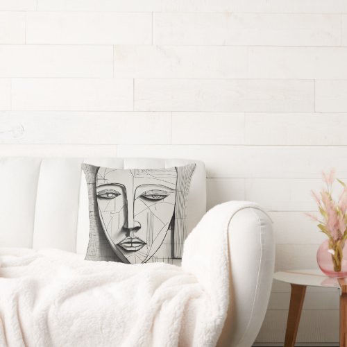 Cubist Art Throw Pillow _ Modern Abstract Design