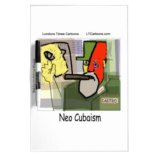 Cubist Castro NeoCubaism Funny Dry-Erase Board (Front)