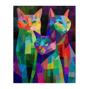 Cubist Cat Sentinels Acrylic Print