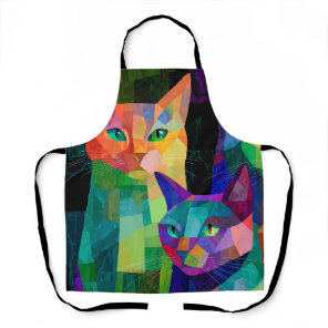 Cubist Cat Sentinels Apron
