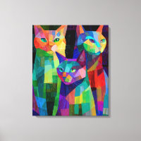 Cubist Cat Sentinels