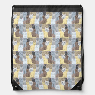 Cubist Cats Drawstring Backpack
