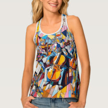 Cubist Concert: Abstract Musician Artwork