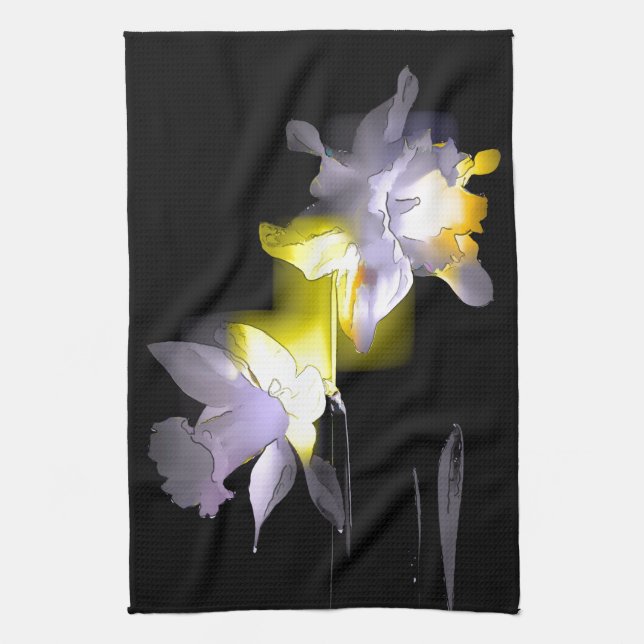 Cubist Daffodils Kitchen Towel (Vertical)