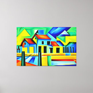 Cubist Farm Canvas Print