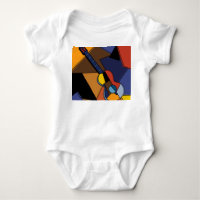 Cubist Guitar Surrealism Painting.