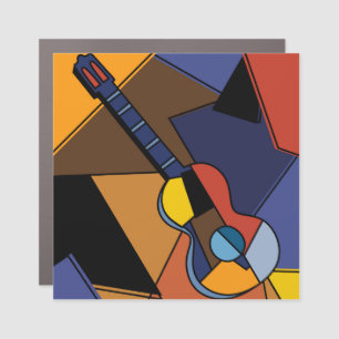 Cubist Guitar Surrealism Painting. Car Magnet