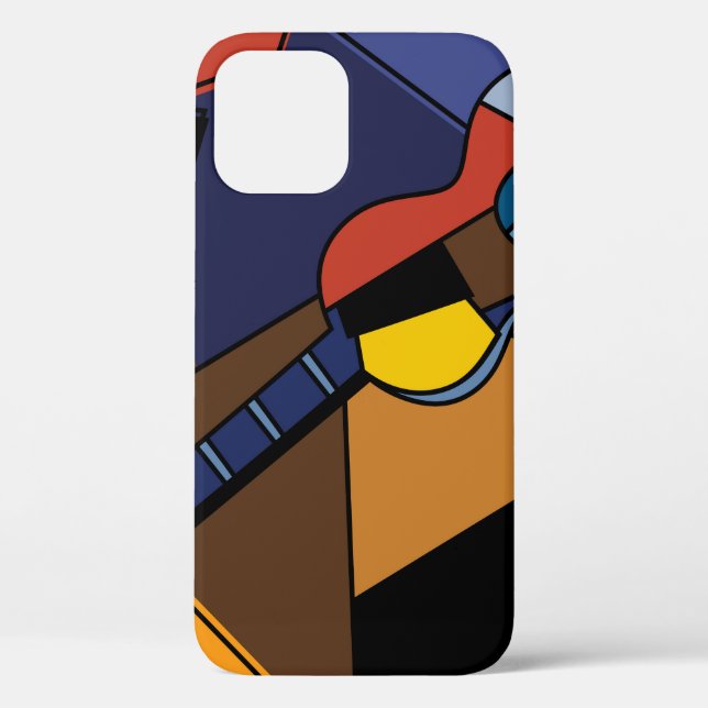 Cubist Guitar Surrealism Painting. Case-Mate iPhone Case (Back)