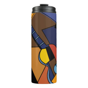 Cubist Guitar Surrealism Painting. Thermal Tumbler