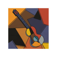 Cubist Guitar Surrealism Painting.