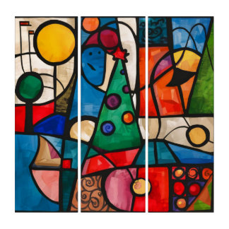 Cubist Holiday Triptych