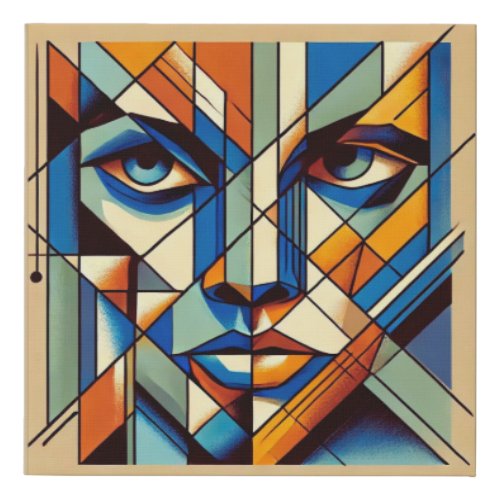 Cubist_inspired Lady Faux Canvas Print