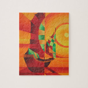 Cubist Junks On The Red Sea Jigsaw Puzzle