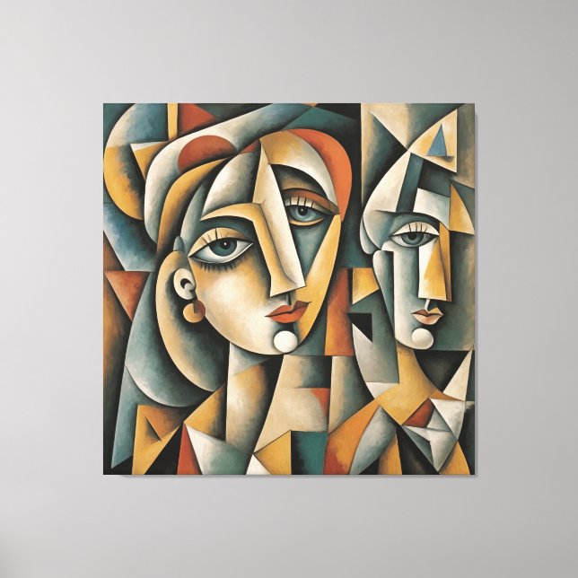Cubist Portrait Art Print Picasso Braque Inspired  (Front)