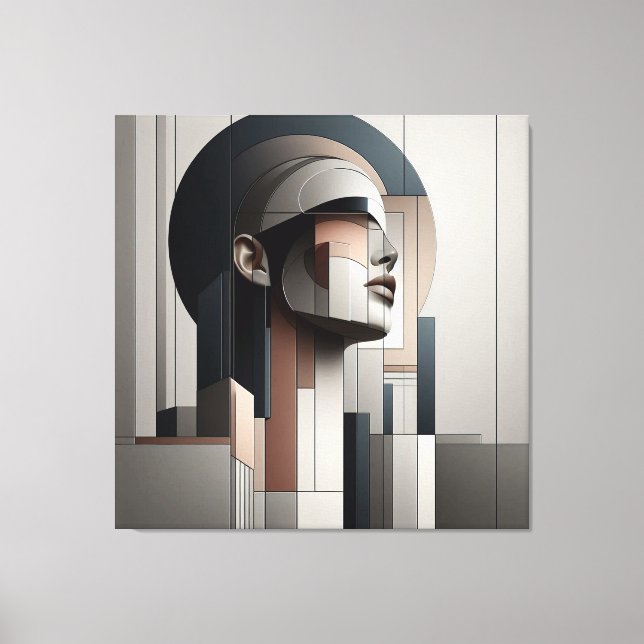 Cubist Profile Abstraction Canvas Print (Front)