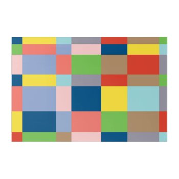 Cubist Quilt In Spring Colors Acrylic Print by Lonestardesigns2020 at Zazzle