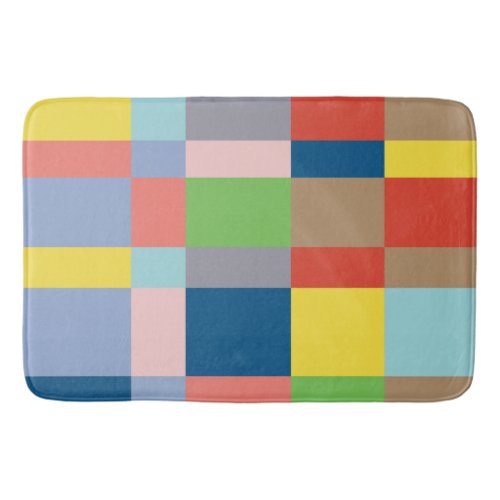 Cubist Quilt in Spring Colors Bath Mat