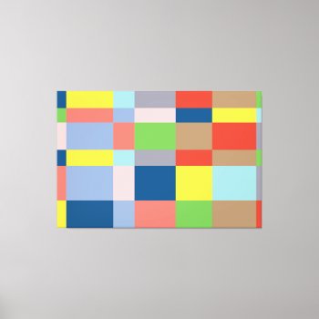 Cubist Quilt In Spring Colors Canvas Print by Lonestardesigns2020 at Zazzle