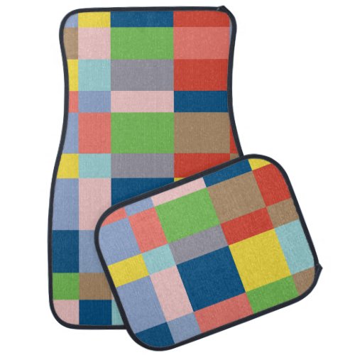 Cubist Quilt in Spring Colors Car Mat