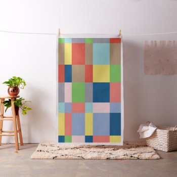 Cubist Quilt In Spring Colors Fabric by Lonestardesigns2020 at Zazzle