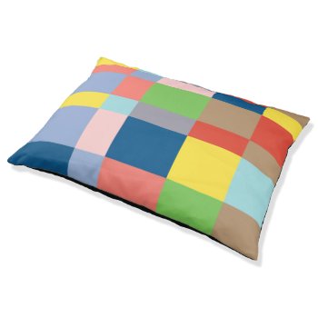 Cubist Quilt In Spring Colors Pet Bed by Lonestardesigns2020 at Zazzle