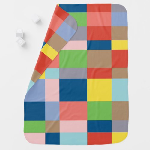 Cubist Quilt in Spring Colors Receiving Blanket