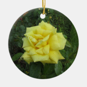 Cubist Rose Ceramic Ornament