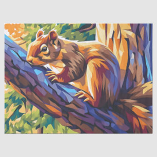 Cubist Squirrel - 10lb, 17"x23" Tissue Paper