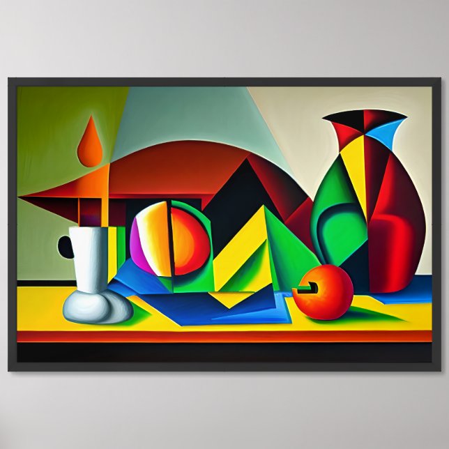 Cubist Still Life Art Print (Framed Front)