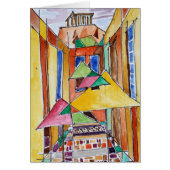 Cubist Style Watercolor Plaka | Athens, Greece (Front)