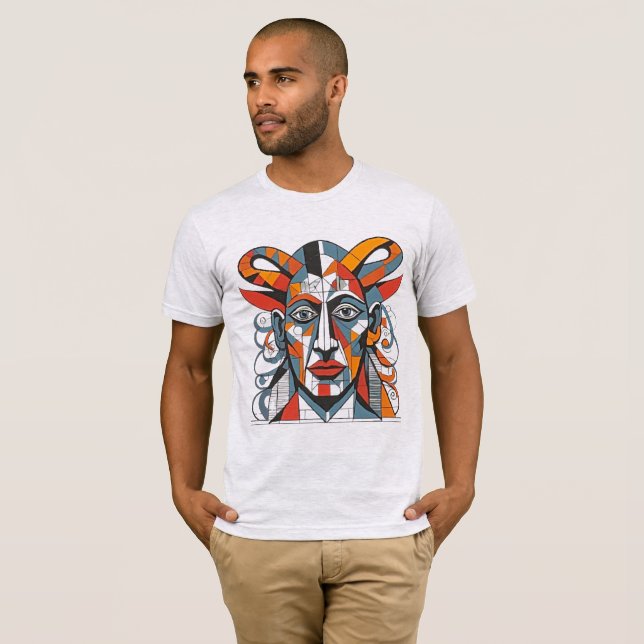 Cubist Totem Portrait T-Shirt (Front Full)