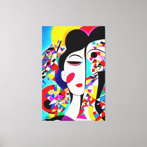 Cubist Woman abstract art Canvas Print
