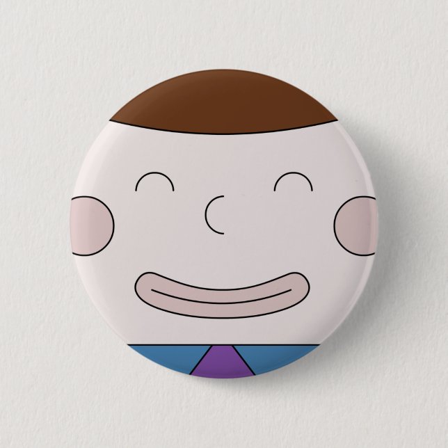 Cuboy Face On Badge Button (Front)