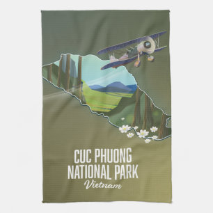 Cuc Phuong National Park Vietnam map Kitchen Towel
