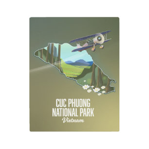 Cuc Phuong National Park Vietnam map Metal Print