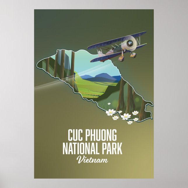 Cuc Phuong National Park Vietnam map Poster (Front)