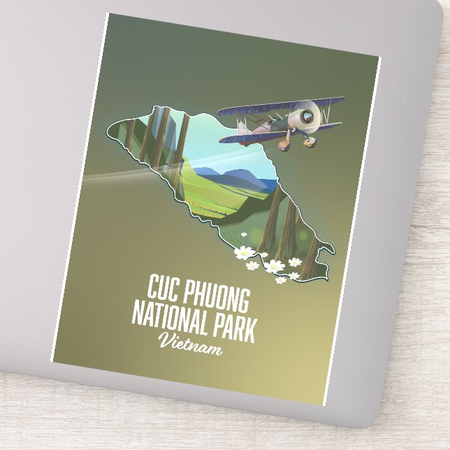 Cuc Phuong National Park Vietnam map Sticker (Detail)