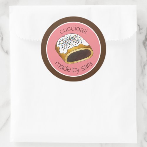 Cuccidati Italian Christmas Fig Cookies Baked By Classic Round Sticker