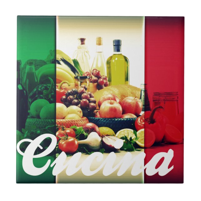 Cucina Italian Flag Ceramic Tile (Front)