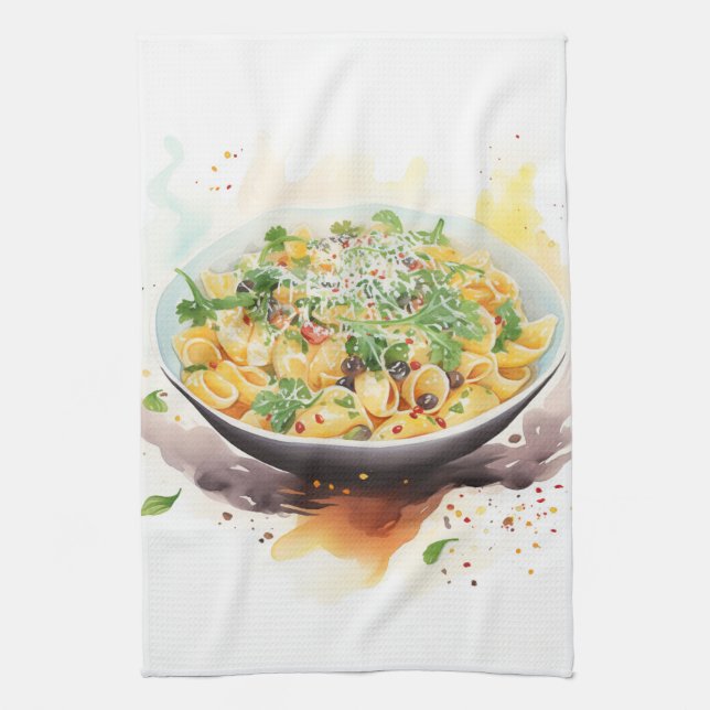 Cucina Italiana: Artistic Italian Kitchen Towel (Vertical)