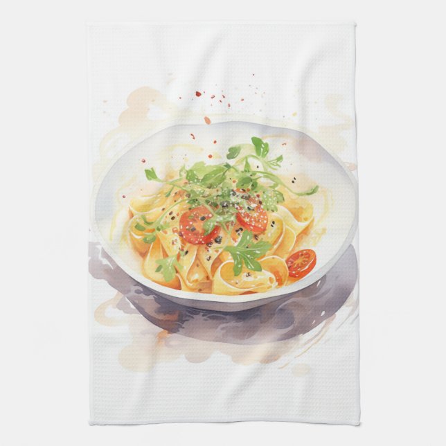 Cucina Italiana: Artistic Italian Kitchen Towel (Vertical)