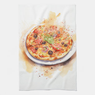 Cucina Italiana: Artistic Italian Pizza Kitchen Towel