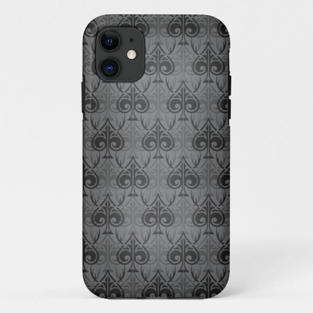 Cuckold-Cuckoldress-Hotwife damask pattern - Black Case-Mate iPhone Case (Back)