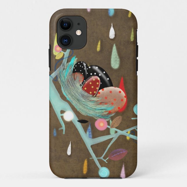 Cuckoo Bird Eggs Raining Case-Mate iPhone Case (Back)