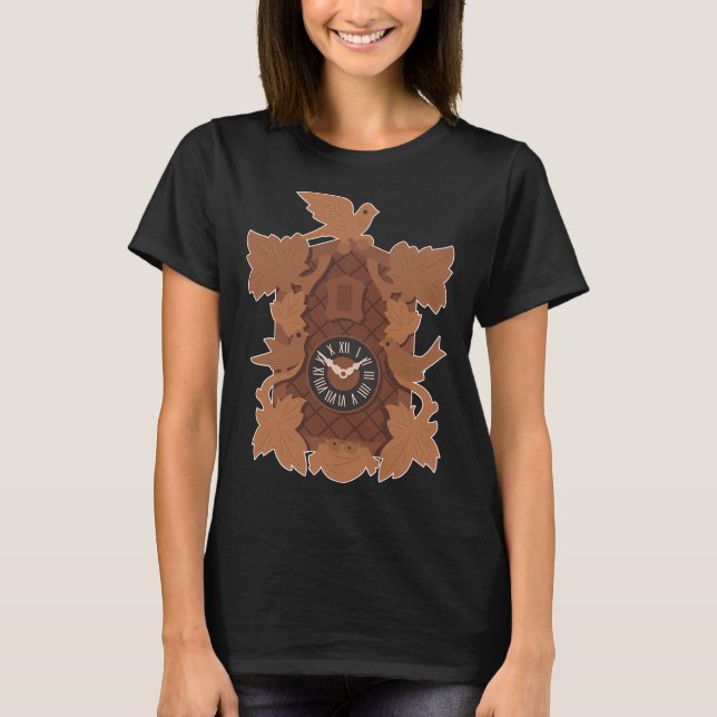 Cuckoo Clock Black Forest House Illustration. T-Shirt (Front)