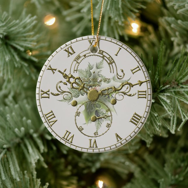 Cuckoo Clock Face Ceramic Ornament (Tree)