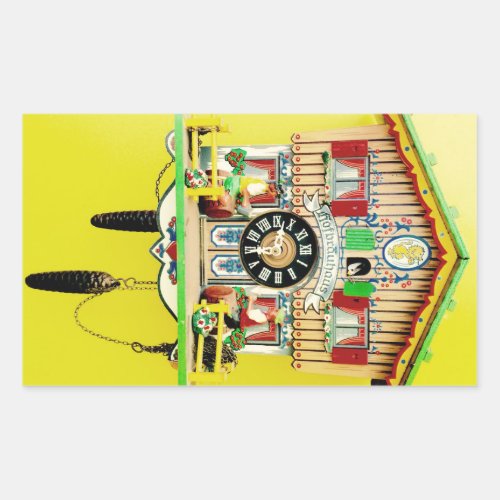 Cuckoo Clock rectangular glossy sticker