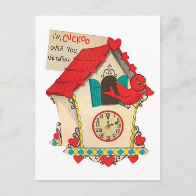 Cuckoo Over You | Vintage Valentine | Postcard (Front)